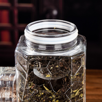 Pot en verre givré transparent de luxe de qualité alimentaire avec motif en relief, scellé, réutilisable, 2L 3L, avec couvercle, pour usage alimentaire