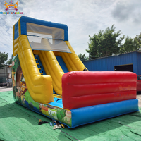 Toboggan aquatique gonflable géant commercial à double piste en PVC pour adultes, utilisation en écoles, jardins, parcs d'attractions, fêtes en plein air, garantie 3 ans