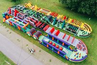 Grande course d'obstacle gonflable en PVC pour adultes, terrain de jeux d'extérieur, locations de parc