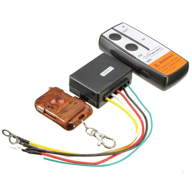 Universal Car Wireless Winch Remote Control Kit 75ft 12V Switch Handset Receiver Transmitter for Jeep ATV SUV UTV