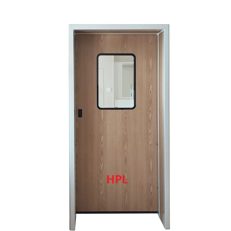 Porte pour salle blanche en HPL laminé haute pression autonettoyant hygiénique standard GMP panneau sandwich porte murale en briques