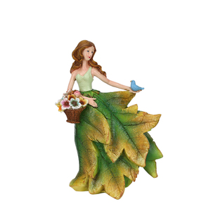 Figura <span class=keywords><strong>de</strong></span> Resina <span class=keywords><strong>de</strong></span> Hada del Bosque con Cesta <span class=keywords><strong>de</strong></span> Pájaros, Decoración para el Hogar, Regalo, Arte Personalizado al por Mayor, Redeco - Product Image 5