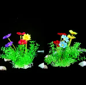 Plantes d'aquarium plantes artificielles en plastique fleurs plantes d'aquarium ornement de décoration pour Aquarium