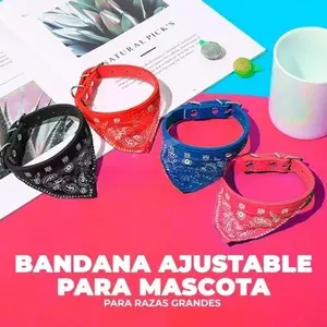 Large Size Adjustable <b>Dog</b> <b>Collar</b> with Bandana, Waterproof Fabric Pet Neckwear <b>for</b> <b>Dogs</b>, Elegant Modern Print Design, Comfortable - Product Image 6