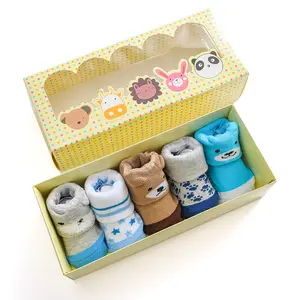Оптовая продажа на заказ стильная футболка с изображением персонажей видеоигр коробки упакованы дышащие хлопковые носки для детей от 0 до 6 месяцев для младенцев, маленьких мальчиков и Комплект носков детские носки в подарочной коробке