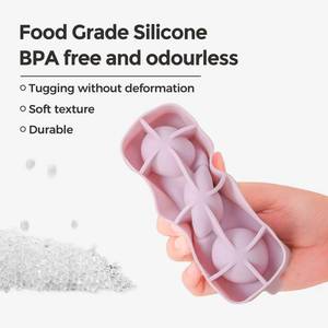 SILIKOLOVE factory can customize 3-cavity spherical molds, LFGB platinum non-stick BPA-free silicone ice <b>cube</b> molds - Product Image 4