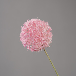 ดอกไม้ประดิษฐ์กิ่งเดี่ยวทรงลูกบอล วัสดุพีวีซี สีฟ้า สีเขียว สีชมพู สีแดง สีม่วง สำหรับตกแต่งงานแต่งงาน ตกแต่งโต๊ะ - Product Image 2