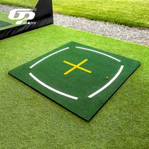 Factory Custom Large Teaching Golf Hitting Mat Synthetic Turf Driving Range Golf Indoor Practice Mat