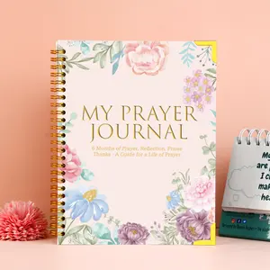 2024 Custom Printing Prayer Journal Gratitude Hardcover Diary Notebook Manifestation Self Care Reflection Planner Sublimation
