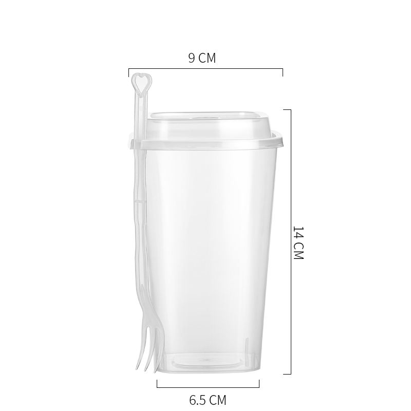Tasse 700ml avec couvercle transparent