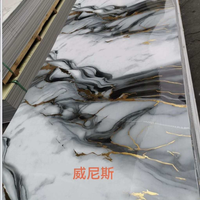 Panneau mural décoratif moderne en PVC imperméable, motif géométrique, aspect marbre, insonorisant, pour usage divertissement