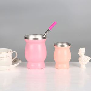 Stylish 8oz Yerba Mate Cup Stainless Steel Modern Coffee Tea <b>Drinking</b> Mug - Product Image 2