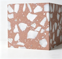 Carreaux de sol en céramique rose de 10 mm d'épaisseur, finition mate moderne, terrazzo coloré personnalisable, découpés sur mesure, pour écoles, hôpitaux, hôtels en Chine