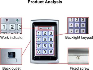 Tự làm <span class=keywords><strong>RFID</strong></span> kiểm soát truy cập hệ thống Kit nhà ngoài trời không thấm nước Bìa 15 cái EM4100 thẻ chìa khóa <span class=keywords><strong>rfid</strong></span> Bàn phím DC12V 3A cung cấp điện cửa - Product Image 5