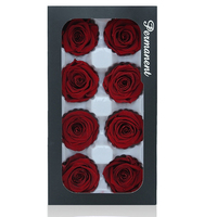 Têtes de roses bordeaux stabilisées en gros pour mur floral de mariage, bouquet de mariée, centre de table, boîte cadeau, fournitures pour fleuristes, décoration de fête