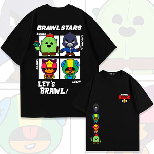 <span class=keywords><strong>Brawl</strong></span> <span class=keywords><strong>Stars</strong></span> Wilderness <span class=keywords><strong>Brawl</strong></span> Cartoon Anime T-shirt a maniche corte in puro cotone Abbigliamento estivo alla moda per studenti adolescenti - Product Image 2