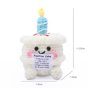 Nuevo Pastel de Cumpleaños Hecho a Mano con Ganchillo, Tarjeta de Energía Positiva, Postre, Té con Leche de Perlas, Muñeca de Ganchillo Decorativa, Regalo de Navidad - Product Image 6
