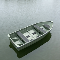 Bateau de pêche en aluminium de 3,3 m avec boîte à batterie (batterie non incluse) pour la chasse au canard, les loisirs, le transport, le travail, bateau à coque en V soudée