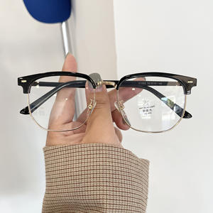 Montura de Gafas Ópticas de Media Montura 2204 Unisex con Lentes de PC, Protección Anti Luz Azul, Puente Mediano, Diseño Hexagonal - Product Image 2