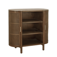 Vitrine étroite en bois moderne de haute qualité avec étagères et motifs décoratifs pour salon