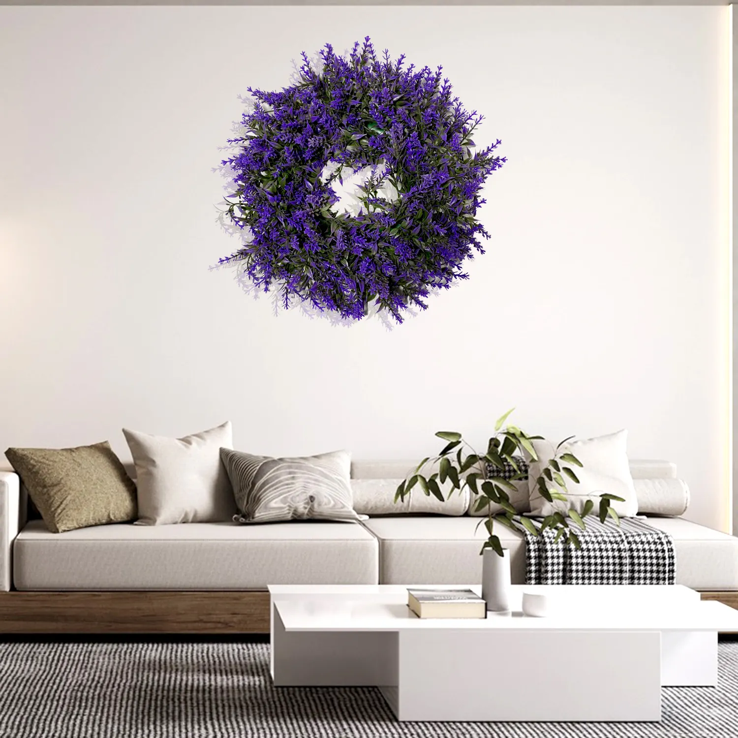 Lavender Decorative Wreath & Swags Beautiful Handcrafted Arrangement for Home or Office Decor