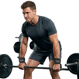 Sangle réglable légère et antidérapante en coton et polyester, avec boucle rembourrée et crochet robuste, idéale pour la musculation et l'utilisation en salle de sport. - Product Image 1