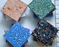 Dalles de pierre de quartz en marbre terrazzo rectangulaires de style moderne italien de haute qualité, adaptées à la décoration des bâtiments de bureaux.