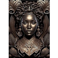 Vente en Gros Abstrait Fantaisie Belle Noir Africain Femmes Toile Imprimé Figure Portraits pour la Décoration de la Maison