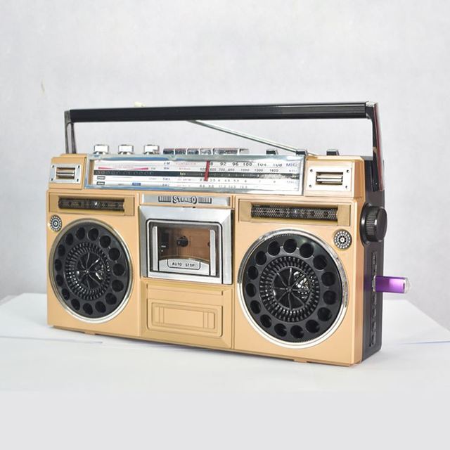 Wholesale Price 2025 Portable Vintage Digital Radio AM/FM/GM 5-Inch Speaker Stereo Boombox Cassette Recorder MP3 USB Model 8922