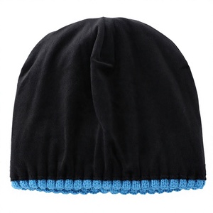 LONG MISSION INDUSTRY Blue Letter Print Beanie Hat Unisex Adult Casual <b>Winter</b> <b>Cap</b> Cotton/Wool Breathable Waterproof - Product Image 4