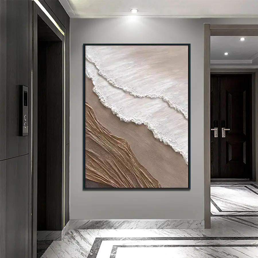 Arte original de venda quente pintura abstrata moderna onda do mar tela para casa motel atacado decoração do hotel design de parede