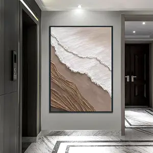 Originele Kunst Hot Selling Modern Abstracte Zeegolf Schilderij Canvas Voor Huis Motel Groothandel Hotel Decor Muur Opknoping Design