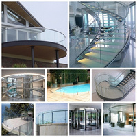 Verre architectural de sécurité trempé incurvé, best-seller, 3 mm à 19 mm