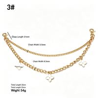 Chaîne de sac en cristal en forme de cœur, chaîne de sac à main dorée avec pendentif chat, porte-clés, chaîne de cœur pour sac à main, chaîne de portefeuille avec fermoir mousqueton