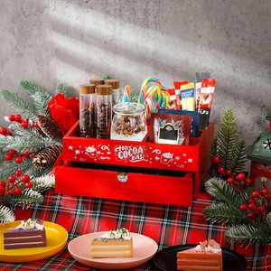 Wooden Storage <b>Box</b> Hot Cocoa Bar Rectangular Engraved Standing Type For <b>Christmas</b> Decorative Storage - Product Image 2