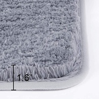 Tapis de salle de bains antidérapant tapis de bain absorbant l'eau en microfibre douce Shaggy tapis de salle de bains lavable en Machine tapis de bain pour salle de bains