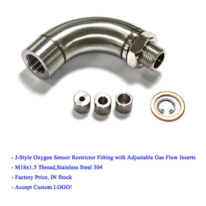 Conector de Extensión de Rosca J-Style M18x1.5, Soporte de Escape Ajustable, Conector de Rosca de Precisión CNC con 3 Inserciones para Flujo de Gas - Product Image 3