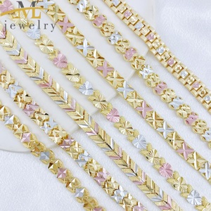 Accesorios de Moda JML Pulsera Tricolor de Alta Calidad Bañada en Oro de 14K con Dije de Corazón a la Moda Joyería Exquisita Popular - Product Image 1