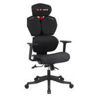 Chaise de jeu ergonomique moderne en maille noire pour ordinateur et extérieur, avec design ergonomique pour configuration de jeu à domicile