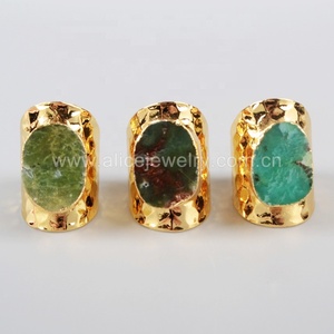 G1035 Natural Chrysoprase Gemstone <strong>Rings</strong> Chakra Jewelry Natural <strong>Jade</strong> <strong>Ring</strong> Band <strong>Ring</strong> - Product Image 2