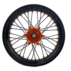 Juego de Ruedas <span class=keywords><strong>Supermotard</strong></span>/Supermoto para <span class=keywords><strong>KTM</strong></span> SXF <span class=keywords><strong>450</strong></span> 2025, 3.5x17 y 5.0x17 Pulgadas, Color Clásico Personalizado - Product Image 4