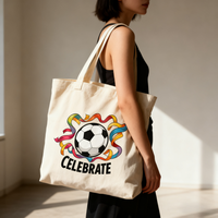 Sacs fourre-tout en toile réutilisables d'usine avec logo personnalisé de la Coupe du monde, sac d'école pour étudiants, sac à bandoulière pour femmes pour un usage quotidien