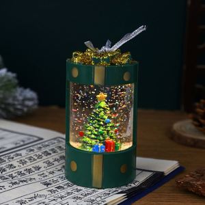 Christmas Gift <b>Box</b> <b>LED</b> <b>Light</b> up Plastic Small Wind <b>Lights</b> Music <b>Box</b> with Battery Powered Luminous Christmas Scene Arrangement - Product Image 5