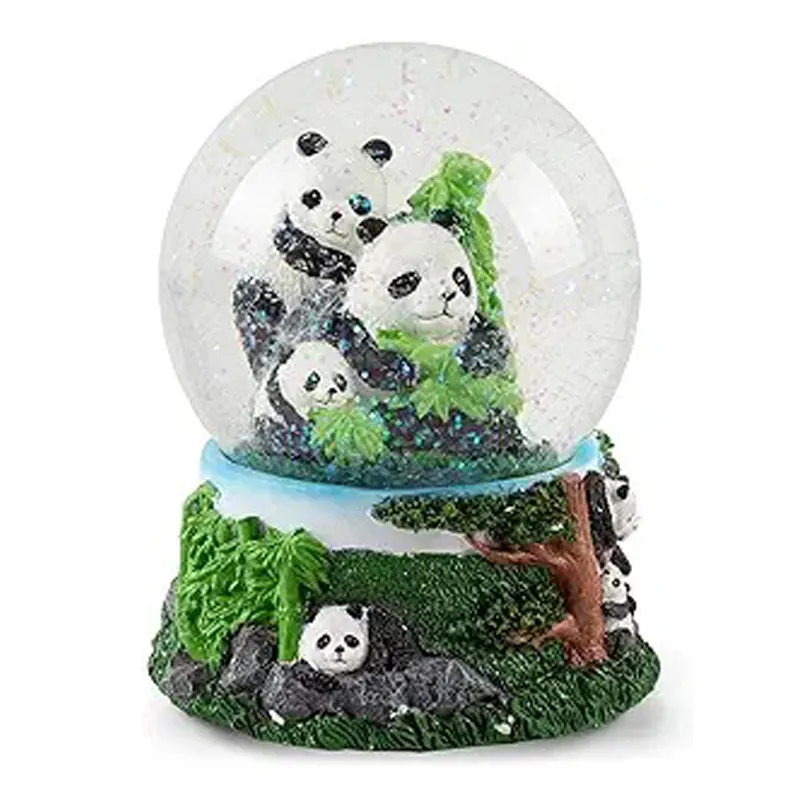 Polyresin Panda Beruang bola salju untuk suvenir dan hadiah promosi