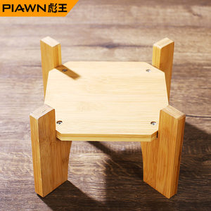 Supporto per bottiglie di vino in legno di bambù, vassoio per teiera, porta vasi, supporto per acquario, portabottiglie, mensola quadrata per fiori - Product Image 3