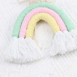 <span class=keywords><strong>Porte</strong></span>-clés <span class=keywords><strong>en</strong></span> <span class=keywords><strong>macramé</strong></span> tissé à la main <span class=keywords><strong>en</strong></span> fil de coton écologique 2026, forme 3D, pendentif <span class=keywords><strong>arc</strong></span>-<span class=keywords><strong>en</strong></span>-<span class=keywords><strong>ciel</strong></span>, pompon, ornement pour sac et voiture, <span class=keywords><strong>en</strong></span> acier inoxydable - Product Image 2