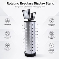 Usine Directe Nouveau Rotatif Carré Oeil Contre-Monté En Aluminium Lunettes Présentoir Élégant Miroir Présentoir