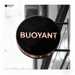 Tùy chỉnh Bên ngoài Vòng tròn lightbox dấu hiệu LED chiếu sáng vòng ánh sáng Hộp signage Logo kinh doanh cafe Logo dấu hiệu - Product Image 5