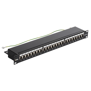 Panneau de brassage réseau Vimar 24 ports Cat5e 1U pour montage en rack, connecteur Ethernet - Product Image 1