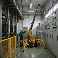 Mini-grue araignée sur chenilles télécommandée, très vendue, avec étriers de 5200 mm de largeur pour projets de rénovation de bâtiments en allées étroites